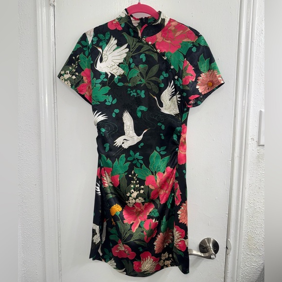 Zara Dresses & Skirts - Zara oriental floral bird mini dress size Small